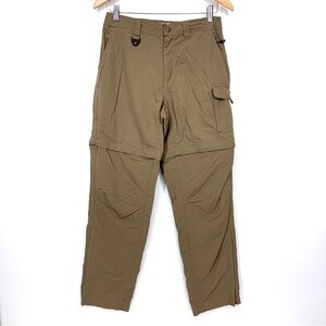 Women’s Columbia Khaki Zippered Leg Hiking Convertible Cargo Pants To Shorts
